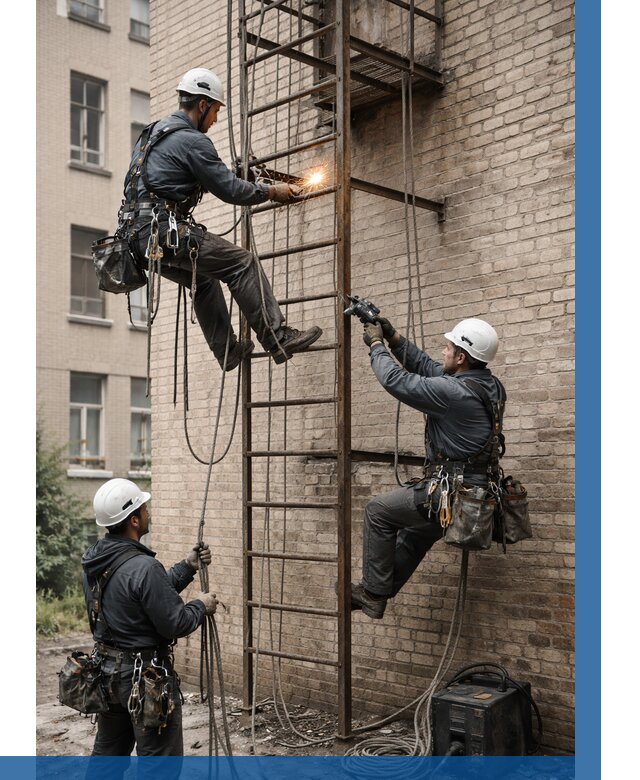 Ремонт пожарной лестницы в Михайловке от 7625 р. | ВЫСОТНИК-Мхл