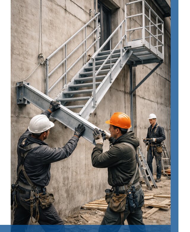 Монтаж металлических лестниц в Михайловке от 15251 р. | ВЫСОТНИК-Мхл