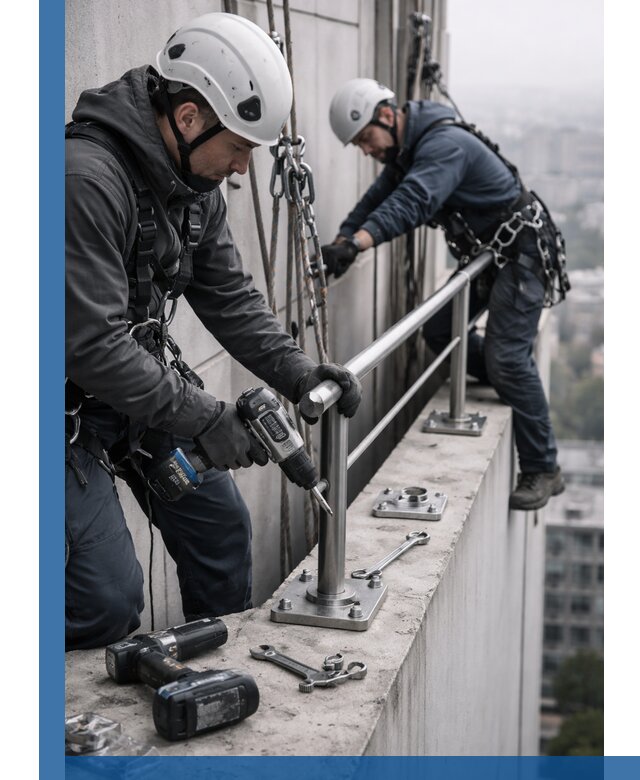 Монтаж перил на высоте в Михайловке для жилых и промобъектов