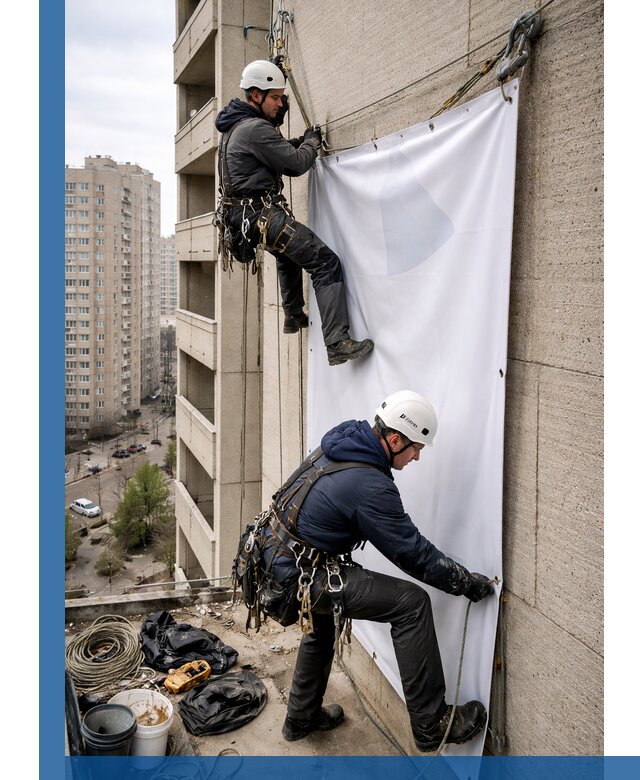 Профессиональный монтаж баннеров на фасаде в Михайловке