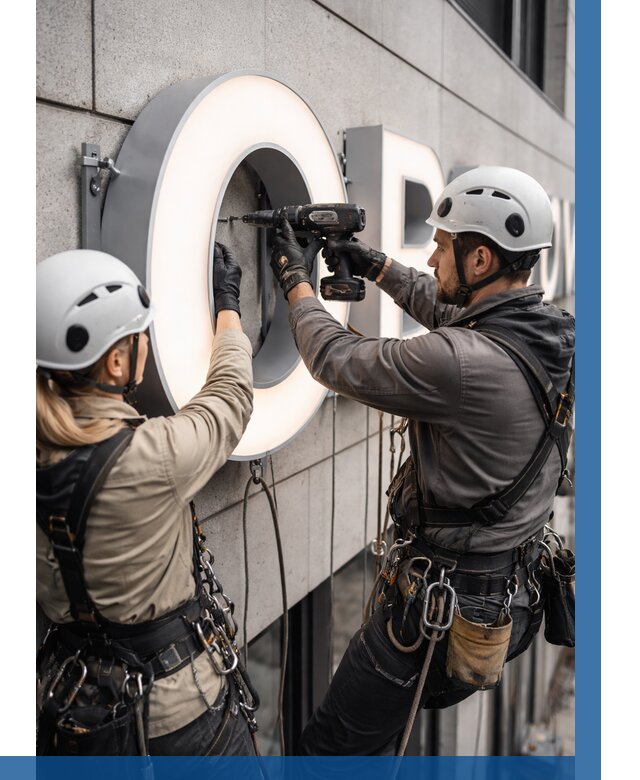 Монтаж световых букв в Михайловке от 3050 р. под ключ ВЫСОТНИК-Мхл