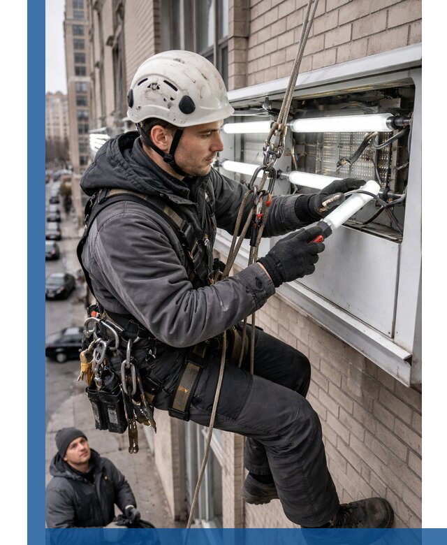 Профессиональная замена ламп в наружной вывеске в Михайловке