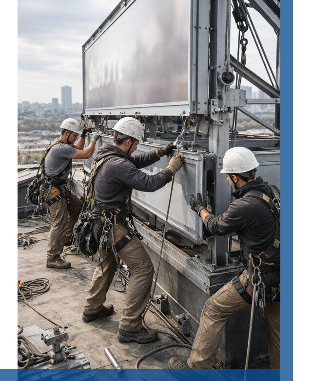 Монтаж крышной рекламной конструкции в Михайловке от 61002 р.|ВЫСОТНИК-Мхл