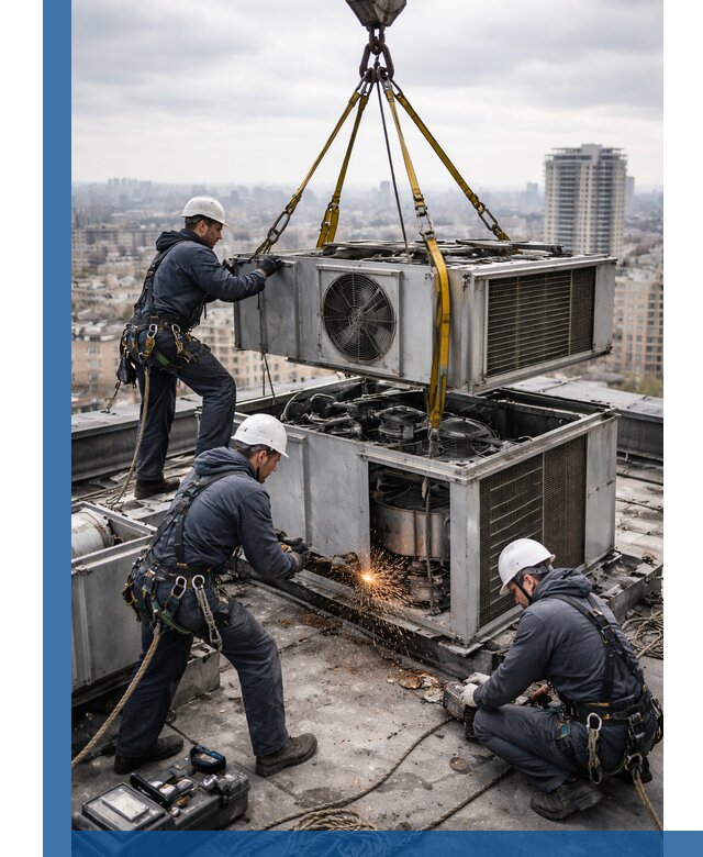 Демонтаж крышной установки в Михайловке любой сложности