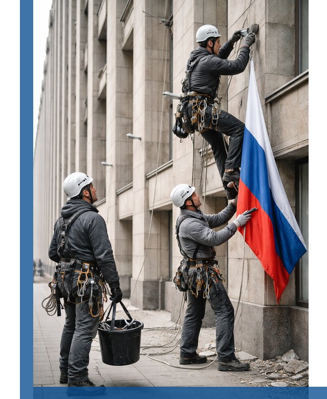 Профессиональная установка флагов на фасаде в Михайловке