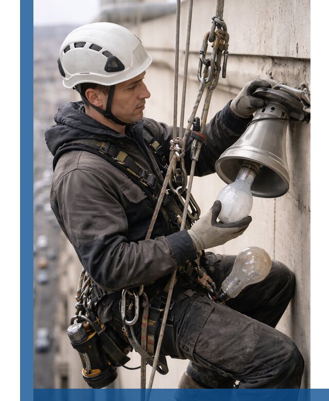 Замена ламп на высоте в Михайловке профессионально и быстро