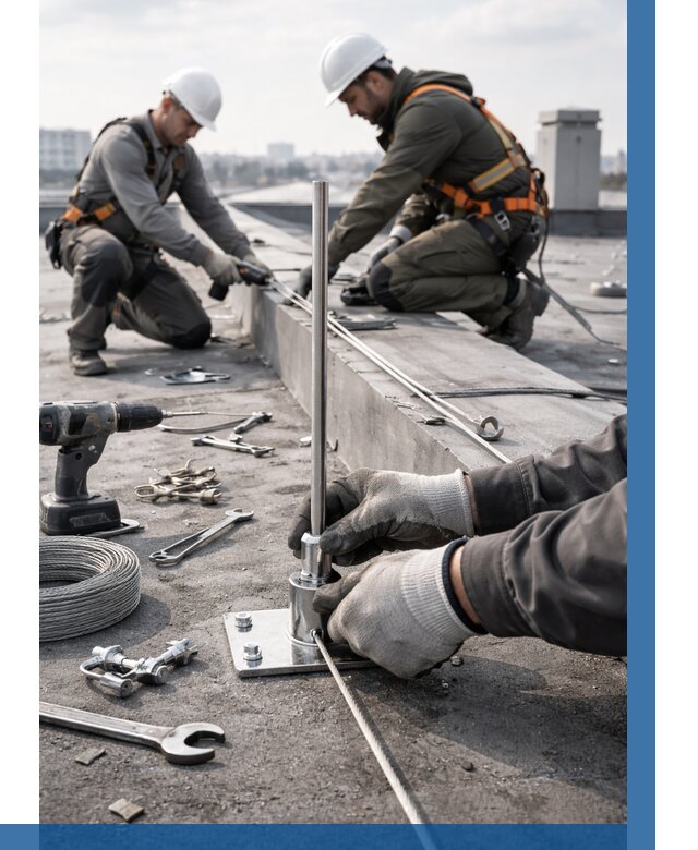 Монтаж молниезащиты на кровле в Михайловке цена от 25418 р. | ВЫСОТНИК-Мхл