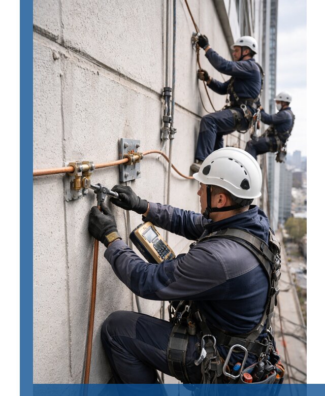 Монтаж системы заземления здания и молниезащиты в Михайловке