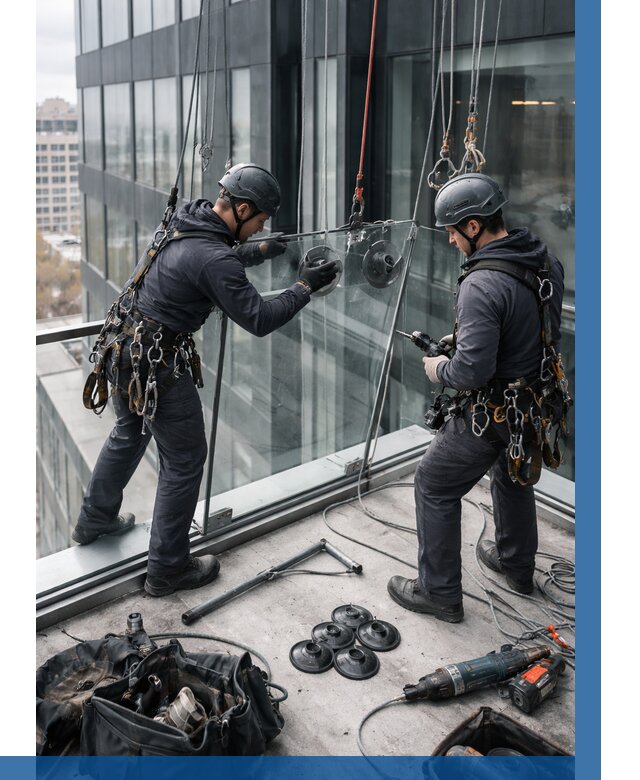 Монтаж стеклянных ограждений в Михайловке от 2542 р. | ВЫСОТНИК-Мхл