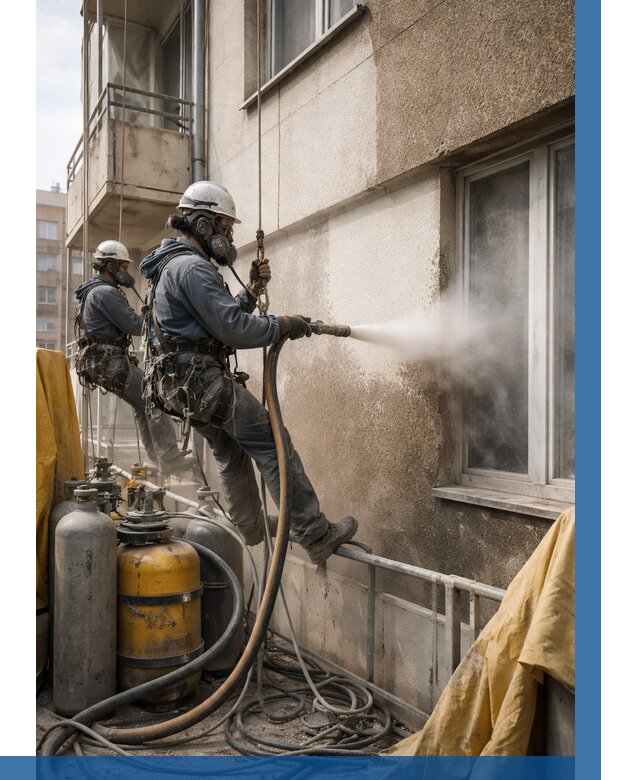 Пескоструйная очистка фасада в Михайловке от 661 р. | ВЫСОТНИК-Мхл