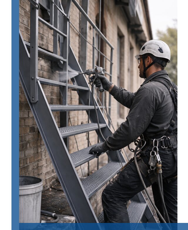 Покраска и антикоррозионная защита пожарных лестниц в Михайловке