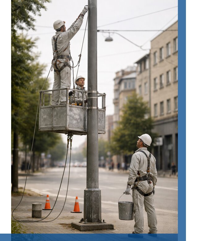 Покраска опор освещения в Михайловке от 5084 р. | ВЫСОТНИК-Мхл