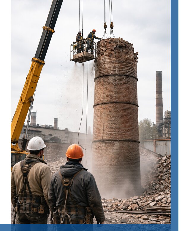 Демонтаж дымовой трубы в Михайловке от 91503 р. | ВЫСОТНИК-Мхл, смета