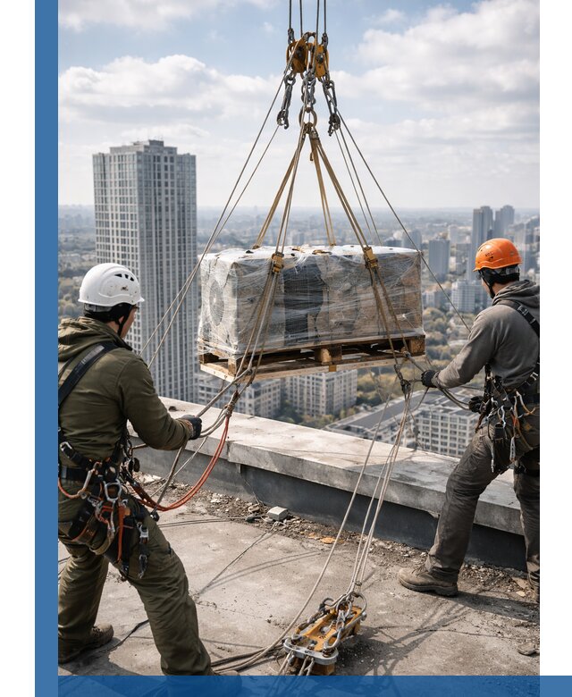 Подъем и монтаж крупногабаритных грузов на крышу в Михайловке