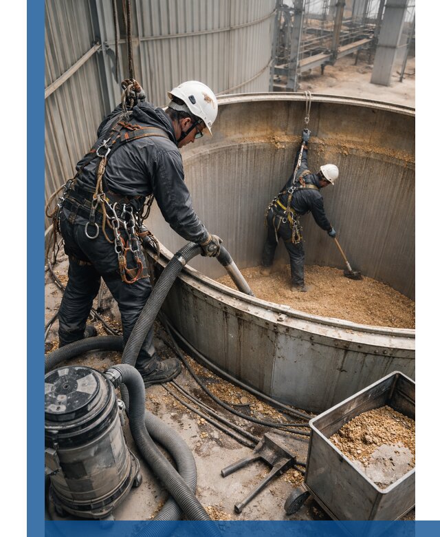 Профессиональная чистка зерновых бункеров в Михайловке с выездом