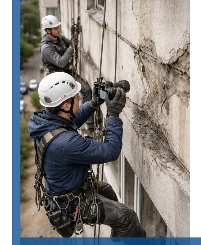Фотофиксация дефектов фасада с высотной съемкой в Михайловке