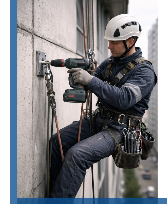 Установка анкерных точек для высотных работ в Михайловке