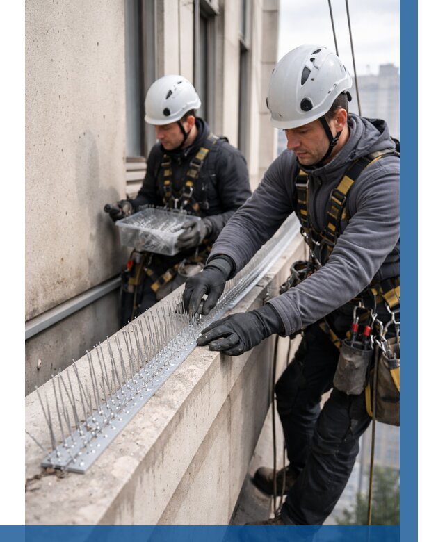 Установка шипов от птиц в Михайловке от 864 р. | ВЫСОТНИК-Мхл